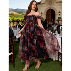 Eywol Plus Size Formal Cocktail Party Dress, Wedding Guest Evening Gown With Slit