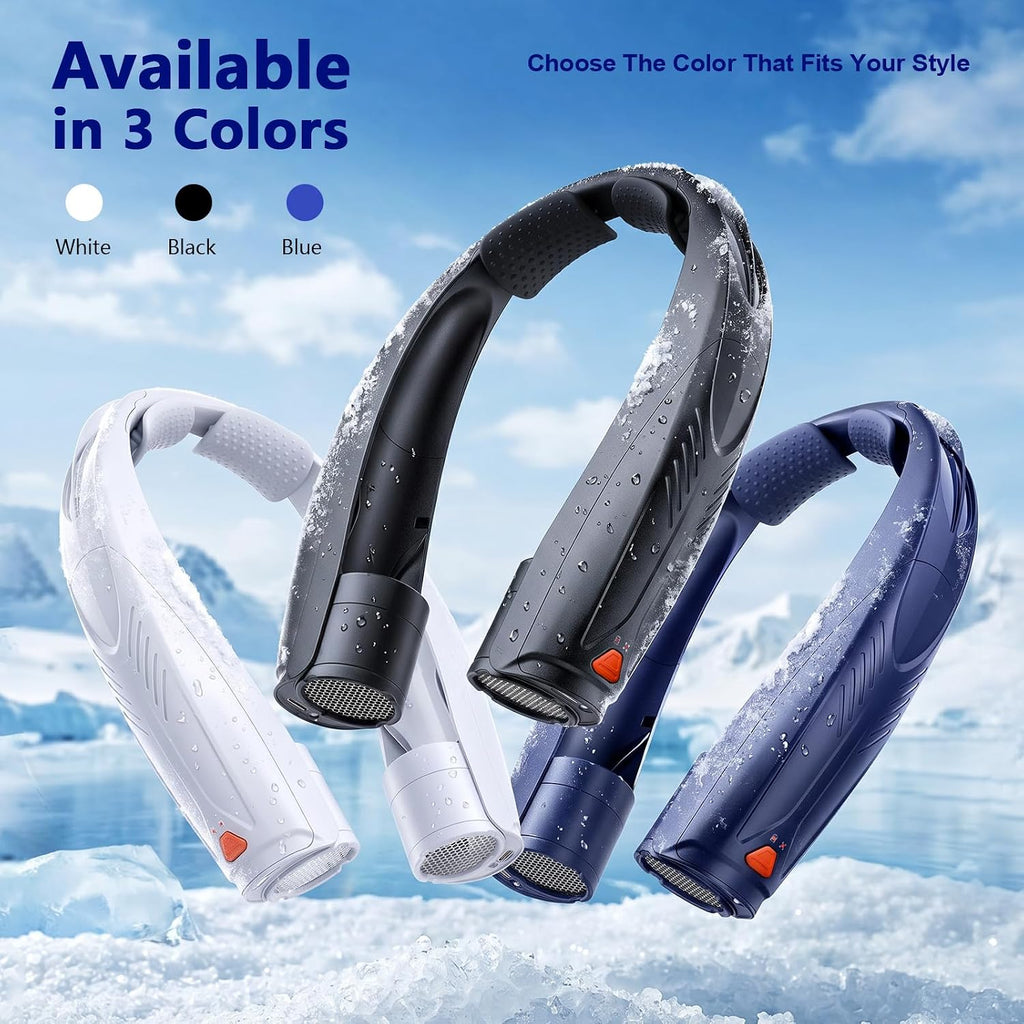 Portable Neck Fan With Reading Light, 6000Mah Usb-C Rechargeable Hands Free Fan, 6-Speed Wearable Fan, 360° Cooling Summer Gifts For Men Women, Travel, Camping, Outdoor Work - Black