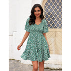 Ueal Womens Cute Floral Smocked V Neck Flutter Sleeve Sundress With Pockets Casual Spring Summer Dresses For Women 2026