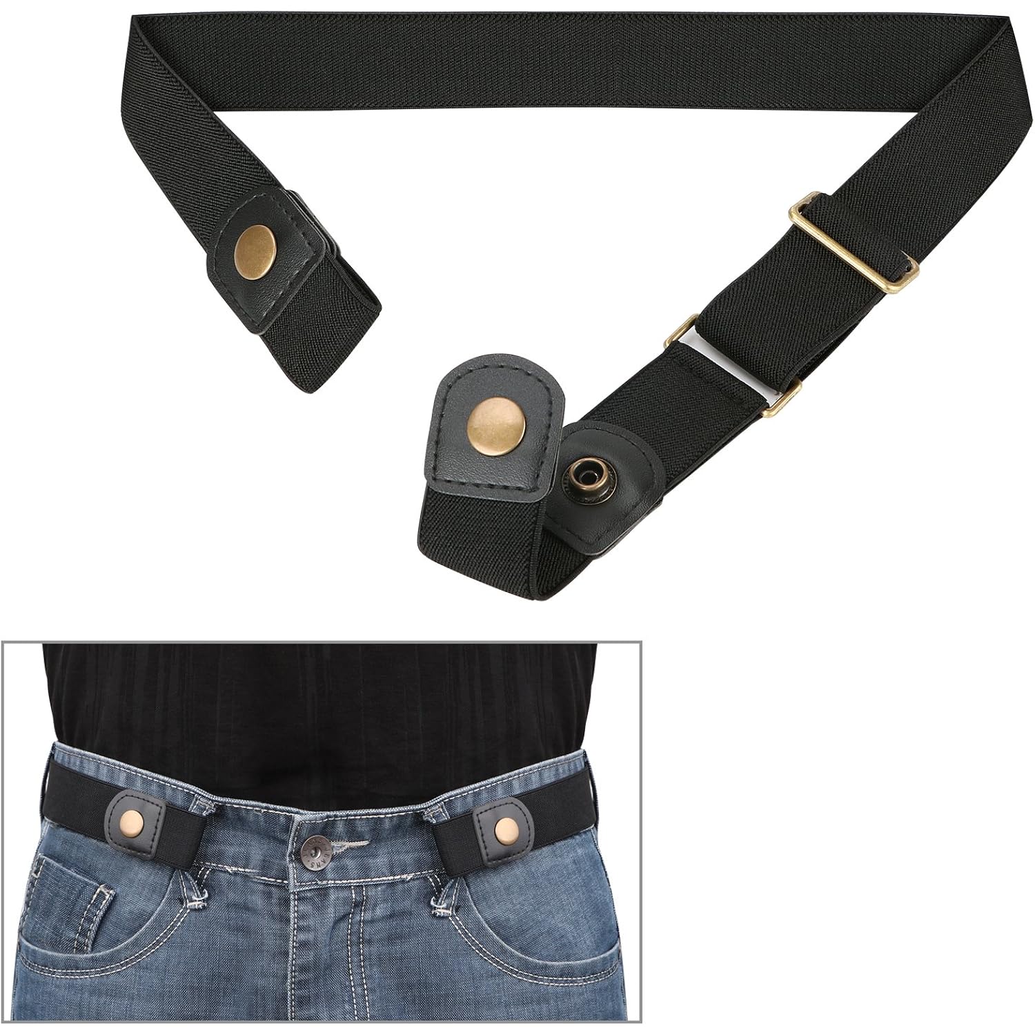 Xzqtive No Buckle Invisible Elastic Stretch Belt For Men/Women Fits Waist 24-50In Father Day Gift
