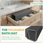 Stone Bath Mat - Non-Slip Foldable Diatomite Bath Mat 23.6 X 15.3”, Super Absorbent & Quick Drying Bathroom Mat | Easy To Clean Shower Floor Mat, Dark Gray