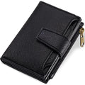 Airkit Small Wallet Women RFID Blocking Soft Leather Bifold Compact Card Holder Wallet for Women with Zipper Coin Pocket 4 ID Window
