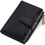 Airkit Small Wallet Women RFID Blocking Soft Leather Bifold Compact Card Holder Wallet for Women with Zipper Coin Pocket 4 ID Window