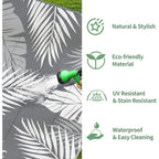 Genimo Outdoor Rug, Waterproof Plastic Rugs For Patio, 5'X8' Grey White | Outside Larger Leaf Carpet Mat For Porch Decor, Deck, Balcony, Camping, Rv, Backyard, Picnic, Beach, Reversible, Foldable