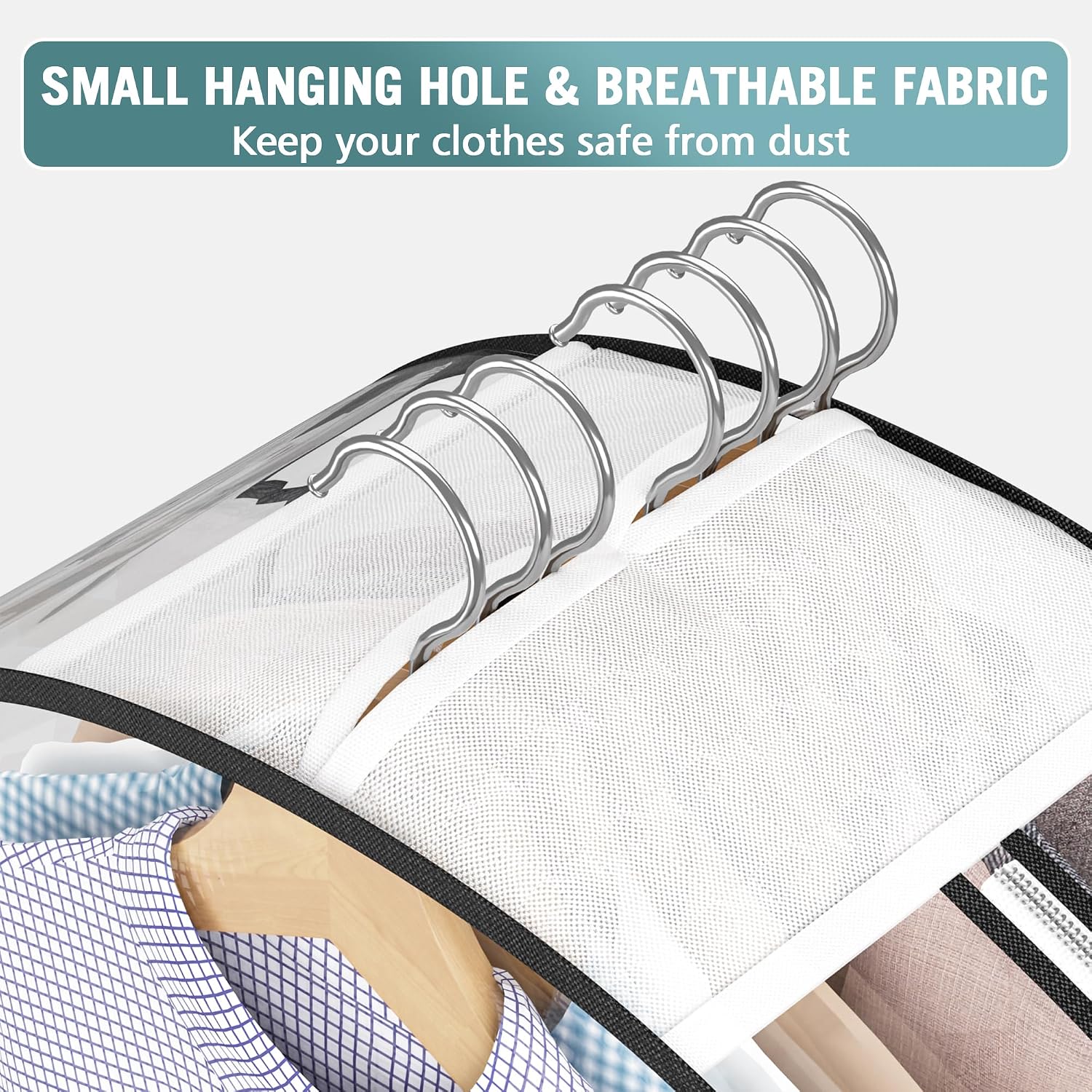 Clear Garment Bags For Hanging Clothes 10” Gusseted, Suit Bags For Closet Storage, Hanging Plastic Clothes Cover For Coat, Dress, Fur, Shirt, 4 Pack, 40” Long