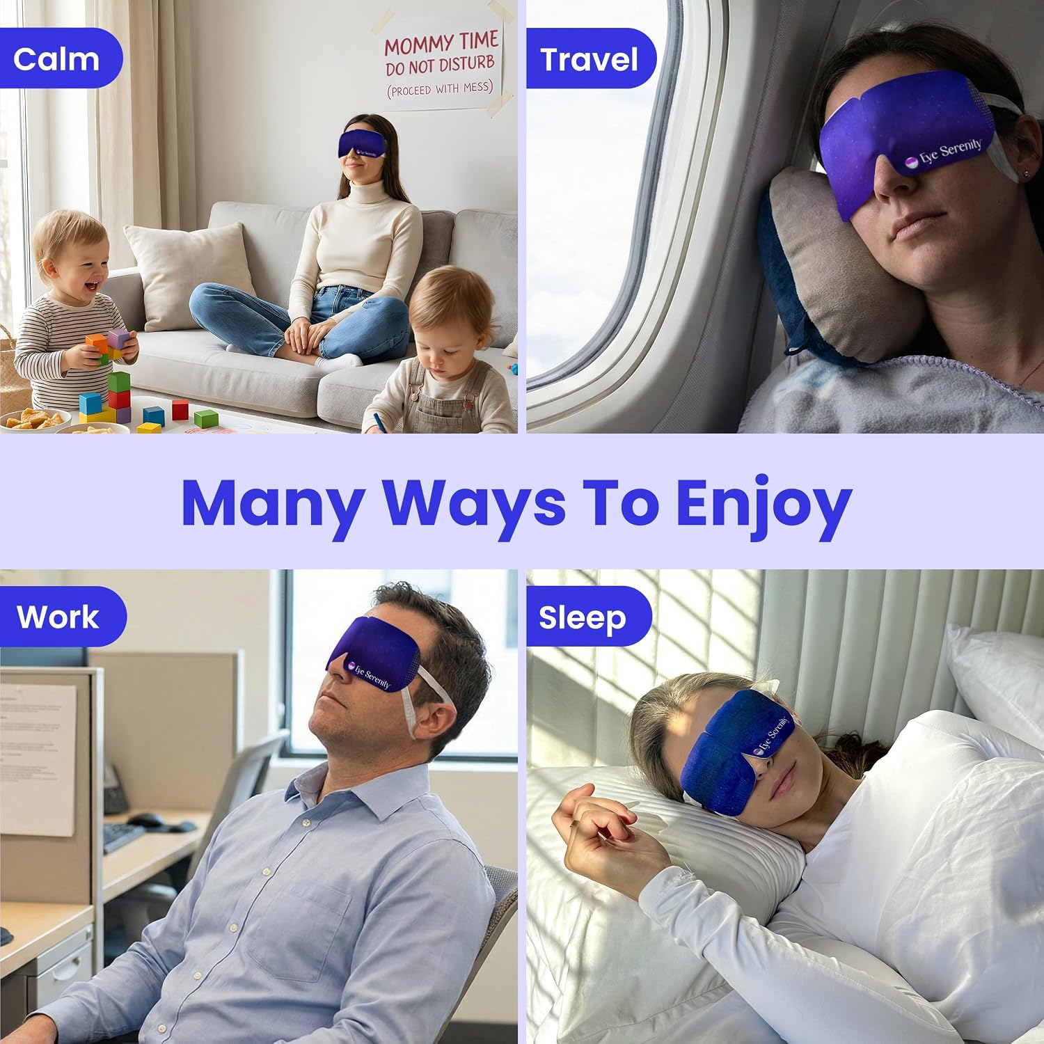 Eye Serenity Steam Eye Mask, Heated Eye Mask, Self Heating Warm Compress For Dry Eyes, Fast Relief For Stye, Puffy Sensitive Eyes, Moist Heat, Gift For Women And Men - Unscented