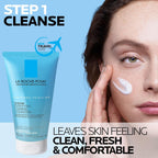 La Roche-Posay Toleraine Skin Care Set, Double Repair Face Moisturizer 100Ml & Purifying Foaming Facial Cleanser 50Ml, Oil Free Moisturizer & Face Wash For Oily Skin, Formulated With Niacinamide
