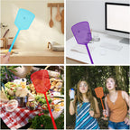 Fly Swatter,Plastic Flyswatters Multi-Pack,6 Bulk Vibrant Colorful Fly Killer,Long Handle Bug Swatter For Indoor And Outdoor