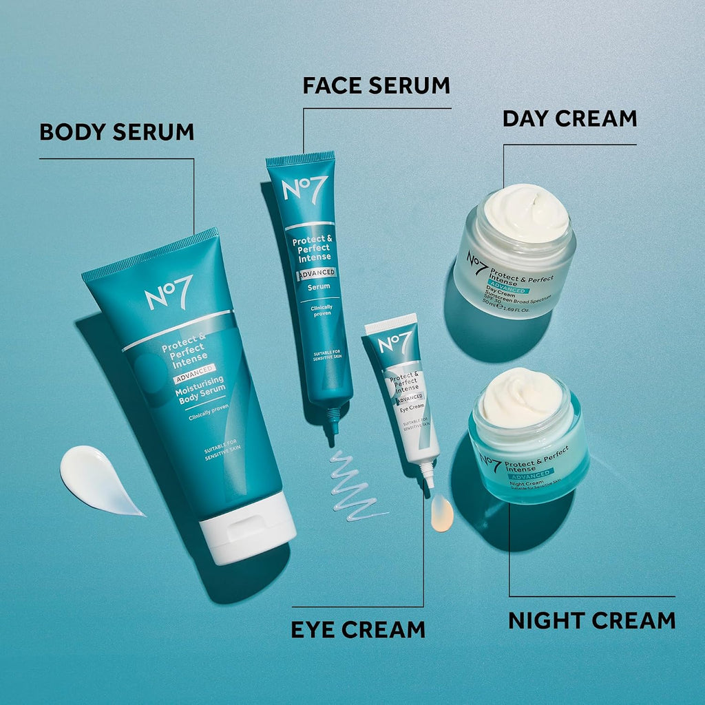 No7 Protect & Perfect Intense Advanced Serum - Anti-Aging Face Serum That Visibly Smoothes & Firms Fine Lines And Wrinkles - Formulated With Hyaluronic Acid And Matrix 3000+ Technology (1.69 Fl Oz)