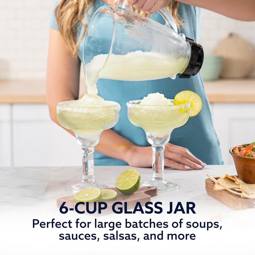 Oster Classic Series Heritage Blender With 6-Cup Glass Jar, 1000 Peak Watts, 600 Rated Watts, Stainless Steel Countertop Blender