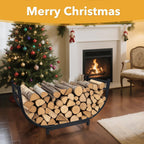 Facka 30 Inch Firewood Rack Outdoor Metal Wood Rack | Iron Fire Log Stacker Holder For Fireplace, Patio, Porch, Yard, Garden, Indoor Outdoor Wood Storage
