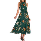 Simplee Womens Summer Halter Wedding Guest Dress Maxi Floral Vacation Boho Sundresses Flowy Formal Long Travel Dresses 2026
