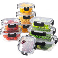 HOMBERKING 18 Piece Glass Food Storage Containers with Lids, Glass Meal Prep Containers, Airtight Lunch Bento Boxes, BPA-Free & Leak Proof, Oven, Freezer and Dishwasher Safe (9 lids & 9 Containers)