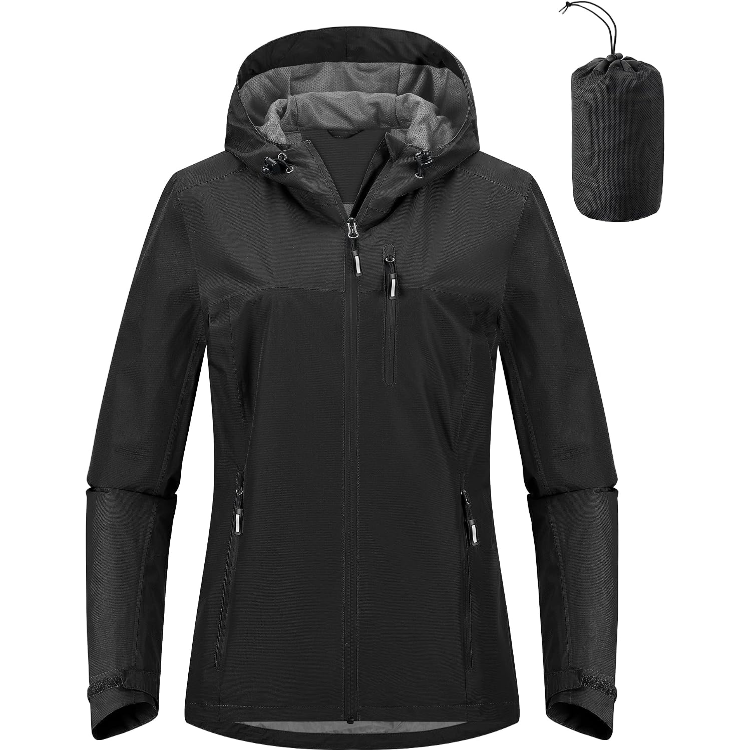 Outdoor Ventures Packable Rain Jacket Women Lightweight Waterproof Raincoat With Hood Cycling Bike Jacket