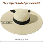 Beach Hats for Women, Wide Brim Sun Straw Hat for Women, Sun Hat UPF 50+ UV Protection