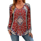 Zeagoo Womens Long Sleeve Tops V Neck Pleated Shirts Dressy Casual Blouses Fall Fashion Tunic Clothes 2026 T-Shirts