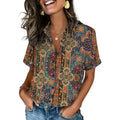 Button Down Shirts for Women Short Sleeve Collared Tops Dressy Casual V Neck Blouses