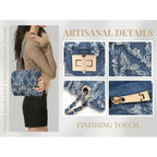 Women Small Shoulder Bags Quilted Crossbody Distressed Jean Denim Purse Evening Bag Clutch Handbag | Distressed Denim, Chic Chain Strap, Secure Twist-Lock, Multiple Pockets, Versatile Wear