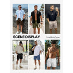 Rqp Men'S Cotton Casual Shorts Classic-Fit 5" Chino Shorts Elastic Waist Daily Wear Dress Shorts