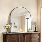 Cofeny Black Arch Mirror, 30’’X36’’ Black Mirror For Bathroom, Wide Arched Bathroom Mirror With Metal Frame, Wall Mounted Mirror For Bedroom Living Room Entryway Modern
