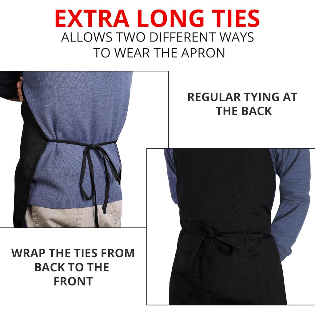 Utopia Kitchen 2 Pack Bib Apron, Adjustable with 2 Pockets, Water and Oil Resistant, Cooking Kitchen Chef Apron for Women Men