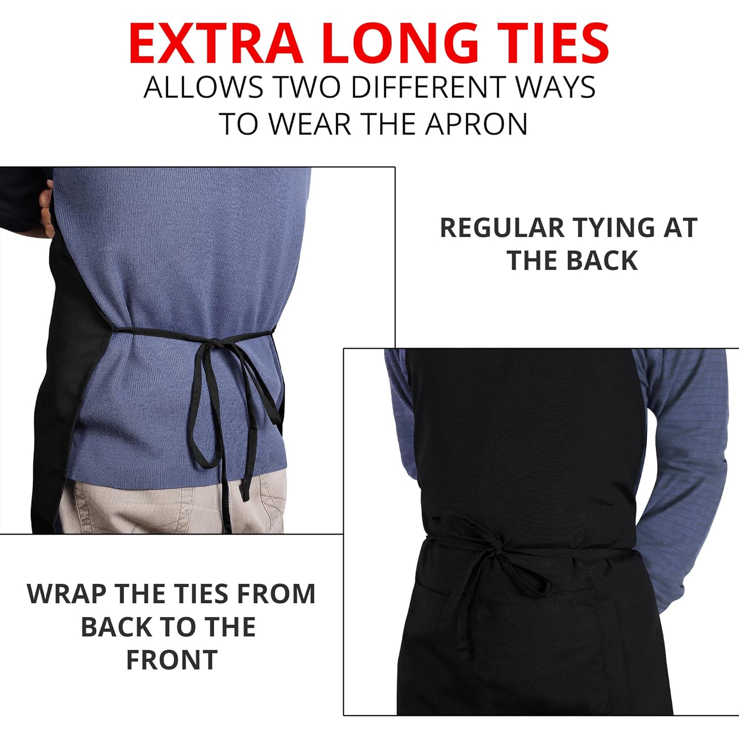Utopia Kitchen 2 Pack Bib Apron, Adjustable with 2 Pockets, Water and Oil Resistant, Cooking Kitchen Chef Apron for Women Men