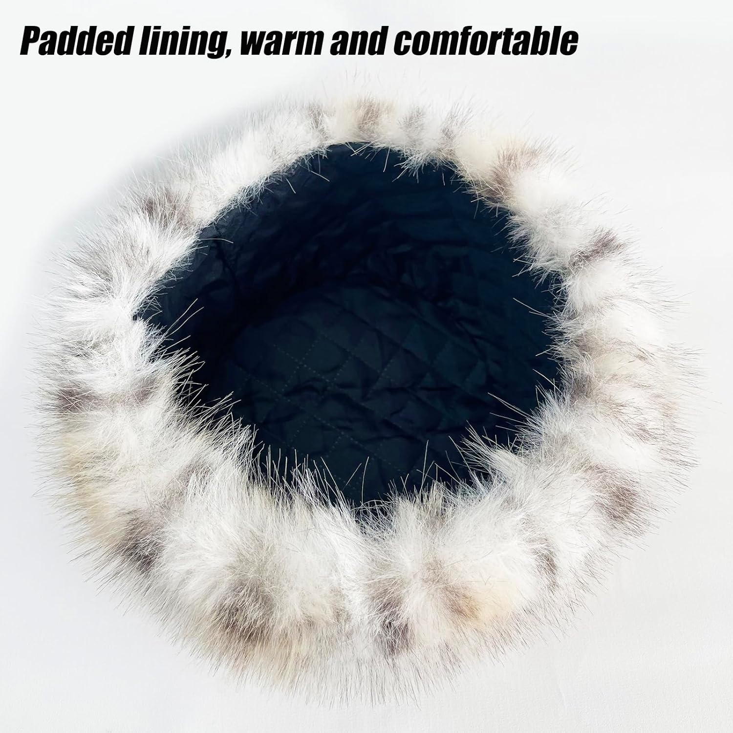 Women's Faux Fur Hat for Winter, Furry Cossack Russian Style Leopard Printed Warm Beanie Cap