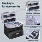 Travel Carrying Case For Hair Clipper, Double Layer Barber Supplies Hair Cutting Tools Storage Bag Compatible With Ufree/Wahl/Andis/Hatteker/Osterpro And Most Standard Men Hair Trimmer
