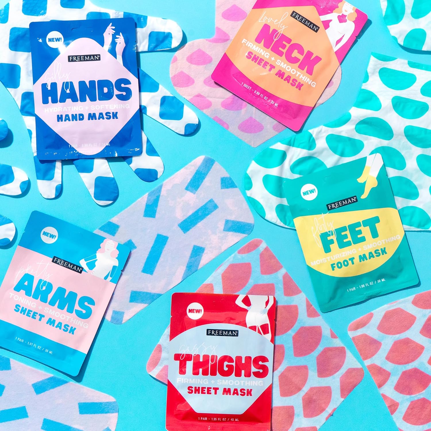 Freeman Flirty Feet Foot Mask 2-Pack – Moisturizing Socks with Coconut Oil & Mint Extract