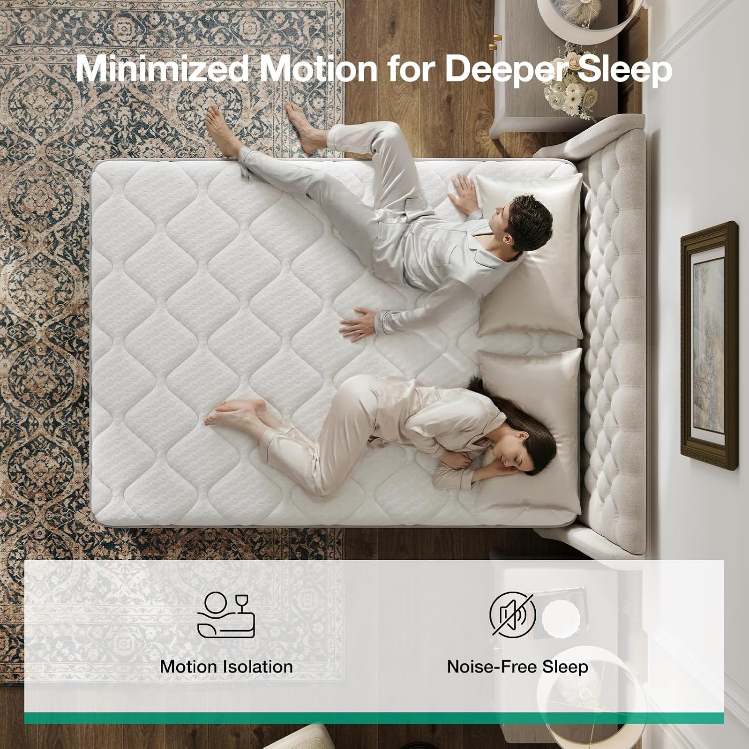 Novilla Queen Mattress, 12 Inch Hybrid Mattress Queen With Comfort Foam,Innerspring Pillow Top Mattresses In A Box, Pressure & Pain Relief, Soft Feel But Supportive