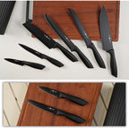 Knife Set, 8-Piece Kitchen Knife Set with Universal Block - Anti-Rust Chef Knives, Ergonomic Design, Dishwasher Safe (Black)