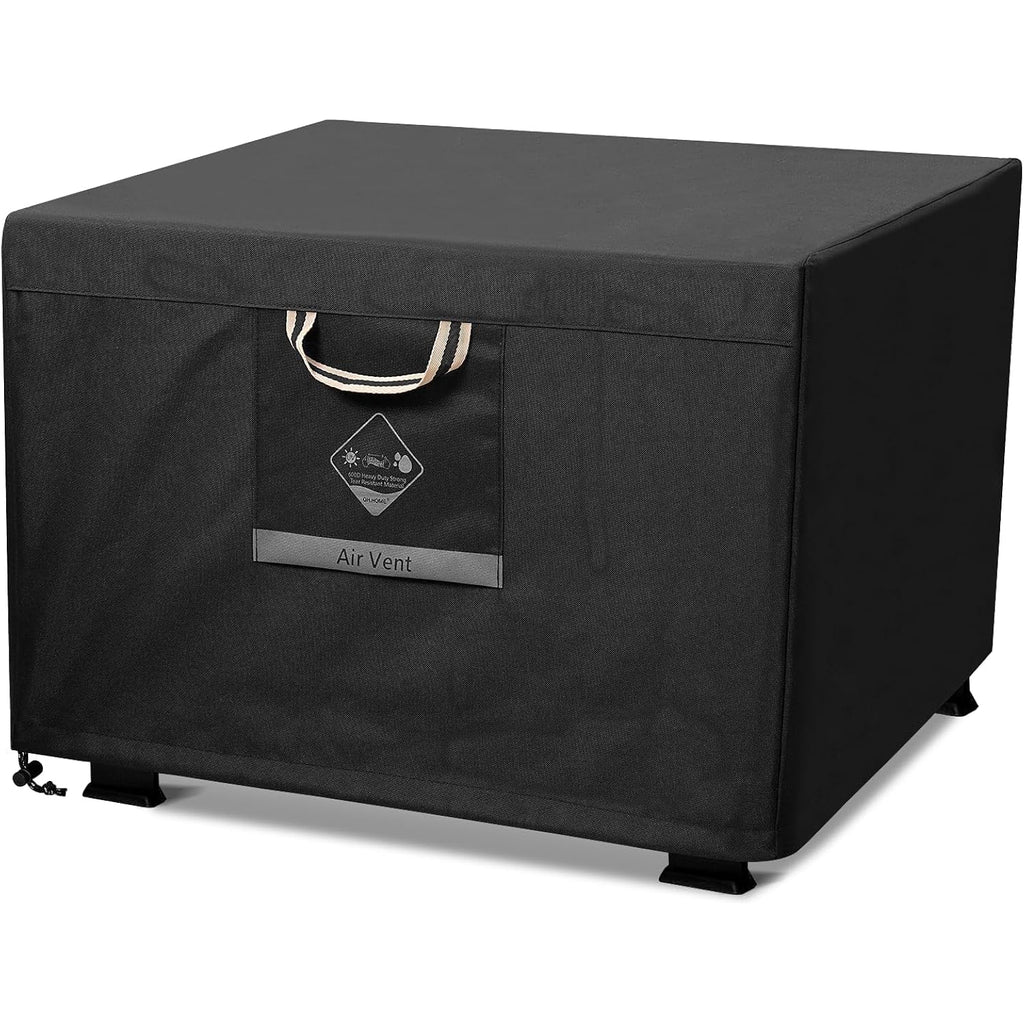 Fire Pit Cover Square Heavy Duty Fabric 100% Waterproof, Fits Outdoor For 29”,30 Inch,31 Inch,32 Inch Fire Pit/Table Cover,Gas Fire Pit Cover (32”L X 32”W X 24”H,Black)