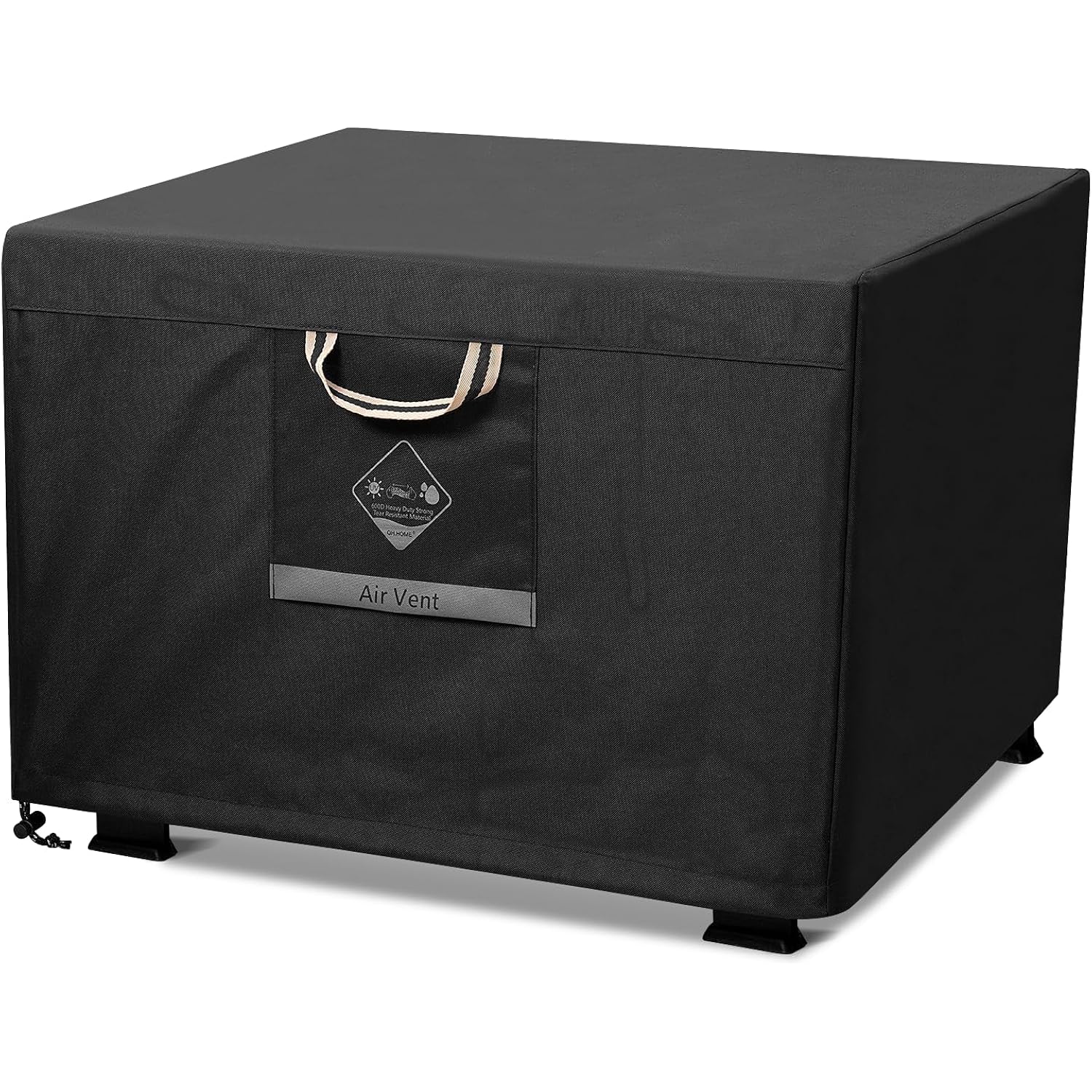 Fire Pit Cover Square Heavy Duty Fabric 100% Waterproof, Fits Outdoor For 29”,30 Inch,31 Inch,32 Inch Fire Pit/Table Cover,Gas Fire Pit Cover (32”L X 32”W X 24”H,Black)