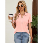 Women's 3/4 Length Sleeve V-Neck Collared Tops Summer Business Casual Work Polo Shirts Fashion Outfits 2026