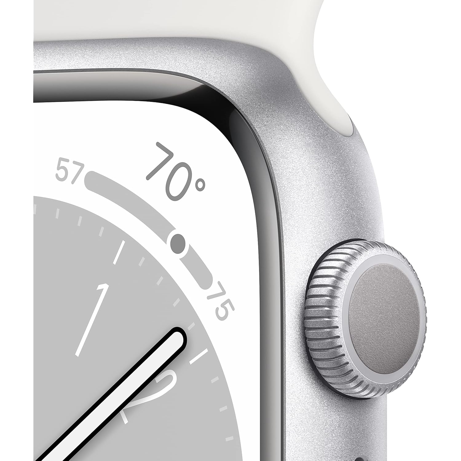 Apple Watch Series 8 [GPS, 45mm] - Silver Aluminum Case with White Sport Band, S/M (Renewed)