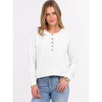 Anrabess Women'S Long Sleeve Waffle Knit Shirts Dressy Casual Loose Button Up V Neck Henley Tops 2026 Fall Basic Tee Blouse