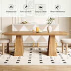 Little Tree Dining Table For 6 People, Wooden Dining Table, Rectangle Table With Heavy Duty Legs, Modern Dining Table For Kitchen, Dining Room, Light Brown