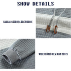 Qichic Men’S Sweatshirts Long Sleeve Pullover Patchwork Plaid Jacquard Hoodie Casual Drawstring Hoody Top