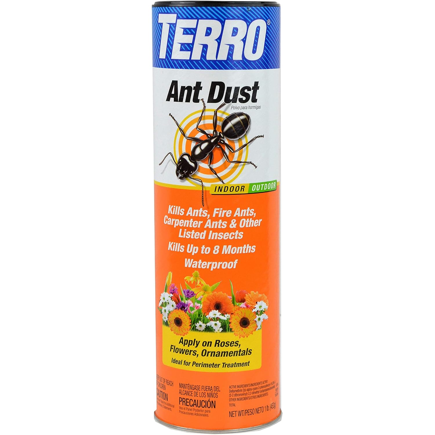 Terro Ant Dust, Ant Powder Killer For Indoors And Outdoors | Kills Ants, Fire Ants, Cockroaches, Spiders, Waterproof Formula, 8 Months Protection, Apply In Cracks & Crevices