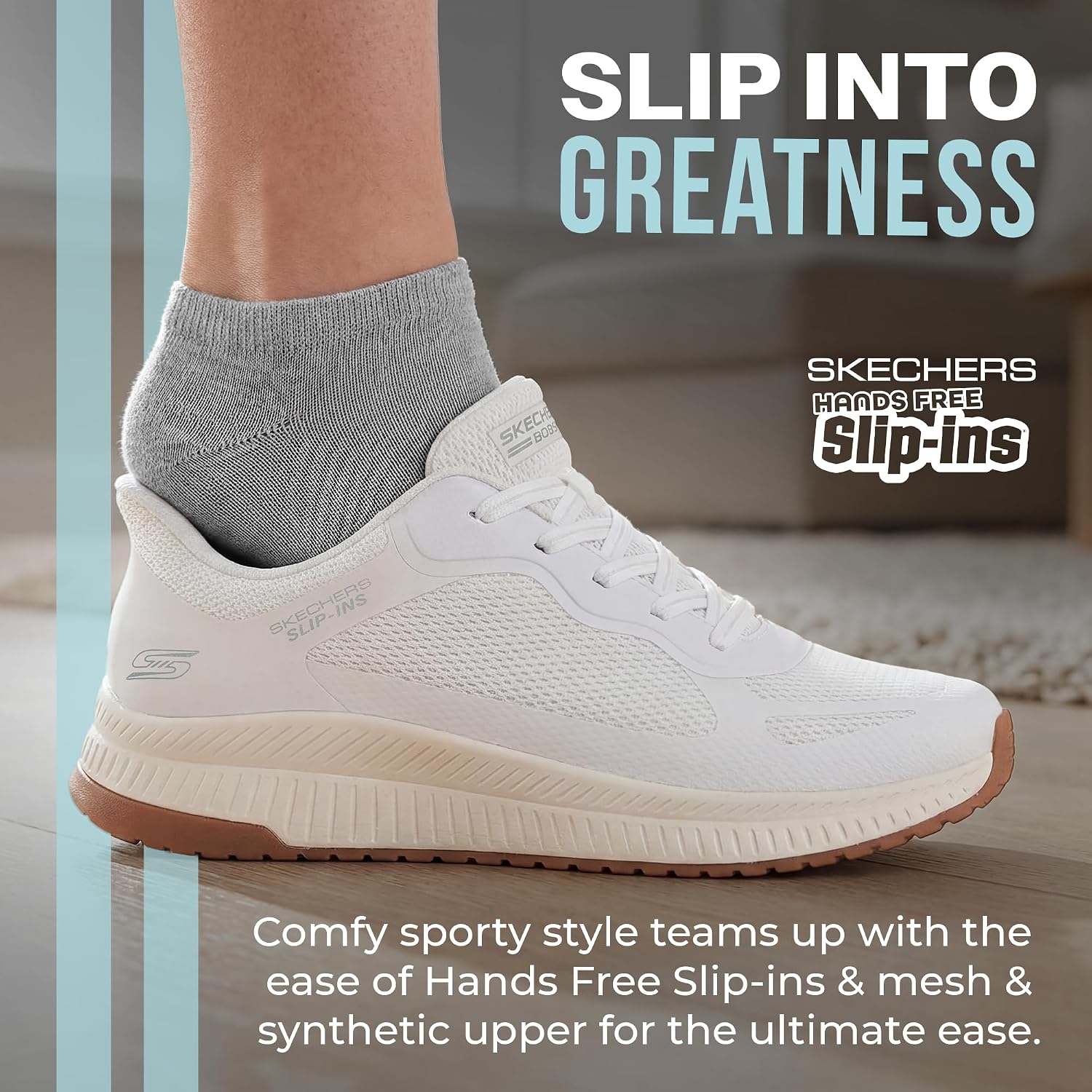 Skechers Womens Hands Free Slip-Ins Bobs Squad 4 - Staple Look