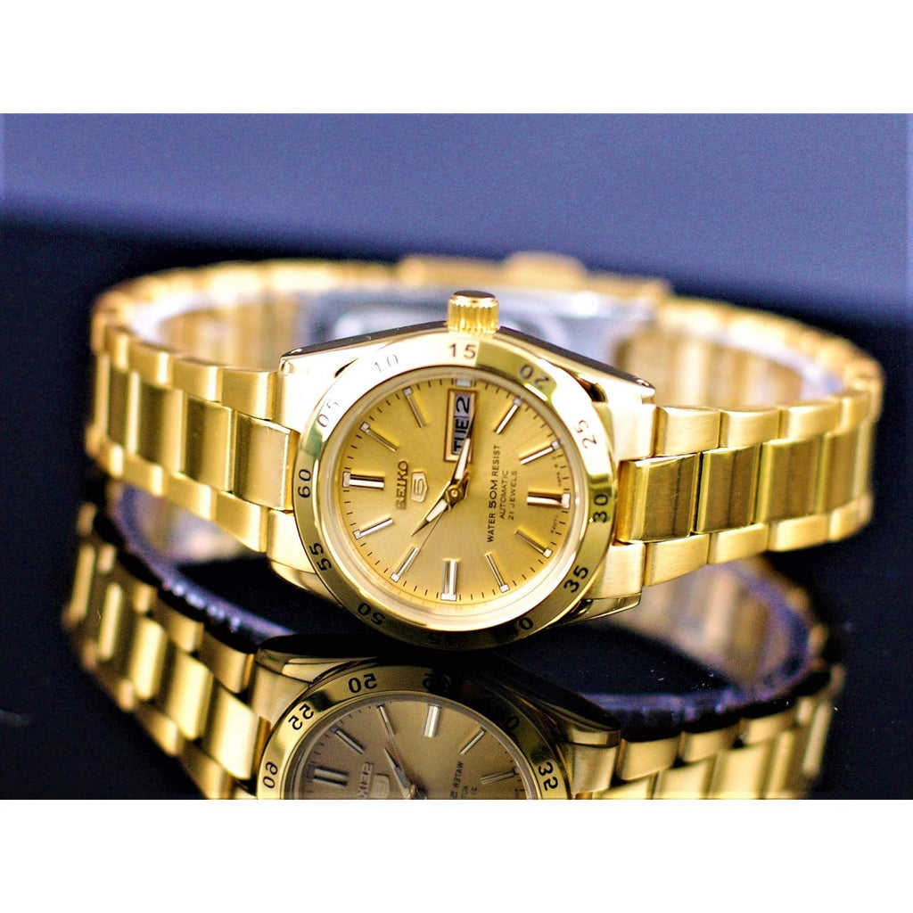 Seiko 5 Sports Automatic Gold Dial Ladies Watch Symg44K1