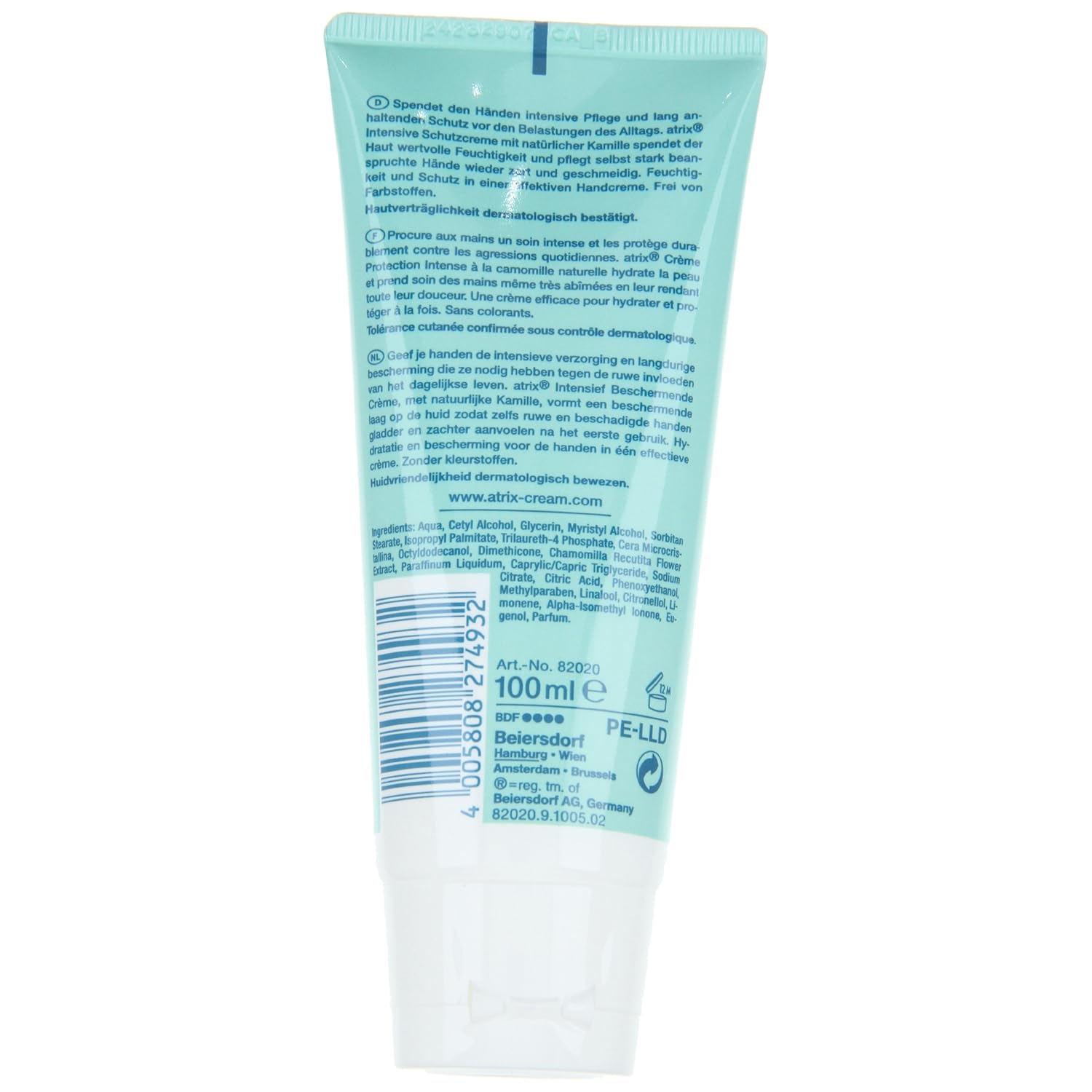 Atrix Intensive Protection Hand Cream 100ml 3.4oz Tube