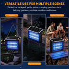 Solar Bug Zapper Outdoor, 4500V Solar Mosquito Zapper For Outdoor & Indoor, 1/2 Acre Coverage Cordless Rechargeable Electric Fly Zapper, Ipx5 Waterproof Mosquito Traps For Backyard, Patio, Camping