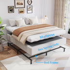 Queen Box Spring, 8 Inch Box Spring For Queen Bed, 3000 Lbs Heavy Duty Metal Frame Mattress Foundation With Fabric Cover, Easy Assembly-Noise Free