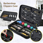 Barber Clippers Briefcase, 17-Inch Hair Cutting Supplies Bag | For Groomer, Trimmer Razor Storage Case For Men, Pet Grooming Kits Organizer For Ufree/For Wahl/For Andis - Black