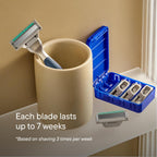 Harry's Plus Razor and Blade Value Pack, 1 Razor Handle (Tide), 9 Razor Blade Refill Cartridges- German Engineered- Up to 12 Months of Smooth Shaving