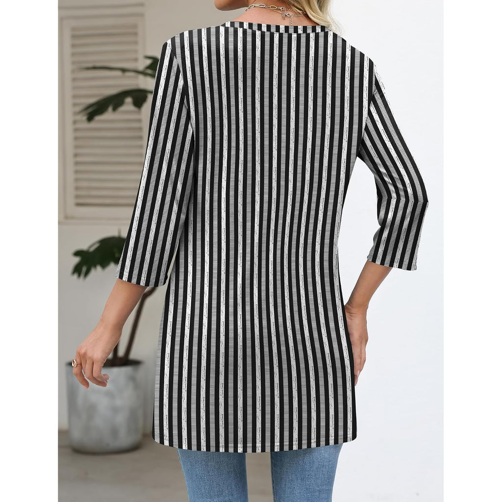 Rapbin Tunic Tops For Women Loose Fit Dressy 3/4 Sleeve V Neck T Shirts Spring Tops For Women 2026