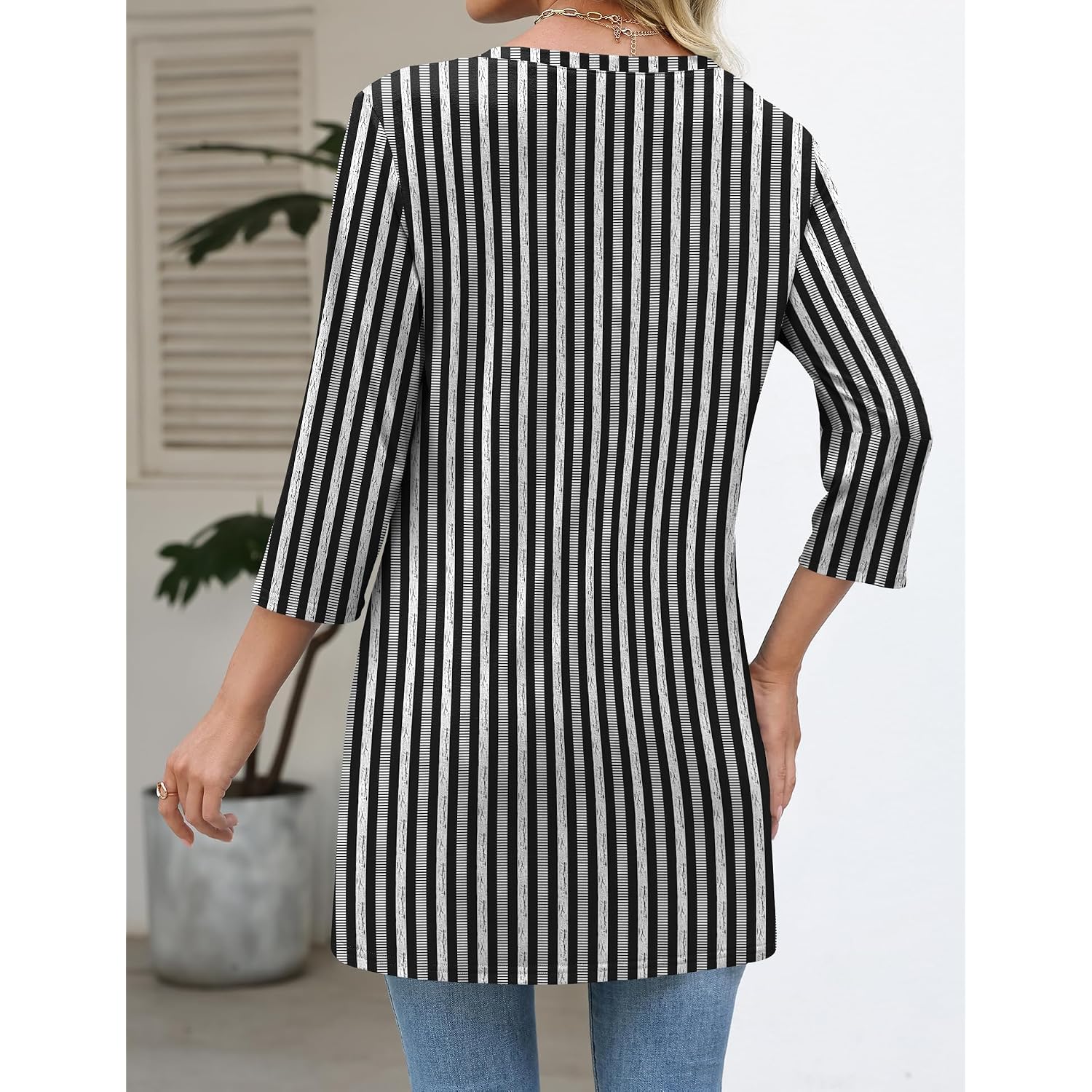 Rapbin Tunic Tops For Women Loose Fit Dressy 3/4 Sleeve V Neck T Shirts Spring Tops For Women 2026