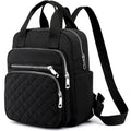 Small Backpack For Women Casual Quilted Square Bag Waterproof Multi Pockets Daypack Lightweight Top Handle Satchel