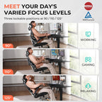 Ergonomic Mesh Office Chair, Adjustable Lumbar High Back Desk Chair 400Lbs, 4D Flip-Up Arms, 3-Level Tilt Backrest, 3D Headrest, Pu Wheels, Swivel Rolling Computer Seating For Long Desk Work